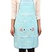 Women Waterproof Cartoon Kitchen Cooking Bib Apron (Blue) primary