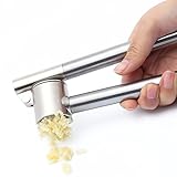 TanGeekor Garlic Press, Ginger Press, Stainless Steel, Clean Easily Mince & Crush & Chop Garlic Cloves & Ginger with Ease