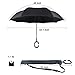PFFY Inverted Umbrella Double Layer Reverse Folding Umbrella Windproof for Car Golf Umbrella Light Blue