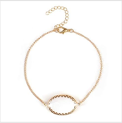 Zmnbaa Elliptical Edging Plastic Fashion Anklet Female Personality Creative Beach Feet