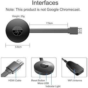 WiFi Display Dongle, HDMI Streaming Stick Display Dongle, Mobile Screen Mirroring Ricevitore dal telefono al grande… - immagine 6