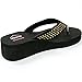 Alpine Swiss Womens Rhinestone Wedge Heel Flip Flop Sandals