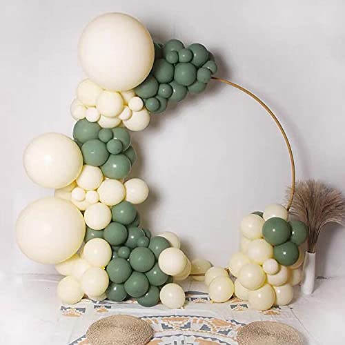 Φ7.2ft (2.2m) Large Size Golden Metal Round Balloon Arch kit Decoration, for Birthday Party