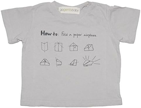 Go Gently Baby Big Boys' Organic Paper Airplane Tee in Pumice, 8Y