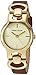 Anne Klein Women's Gold-Tone and Brown Leather Strap Watch