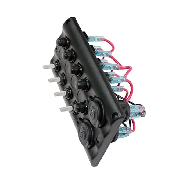 Amarine-made-4-Gang-LED-Waterproof-Marine-Boat-Toggle-Switch-Panel-with-5-Breakers-With-2-Power-Socket