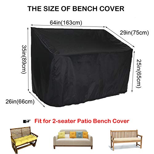 Aidetech Patio Seat Cover, Outdoor 3Seater Loveseat Bench Cover