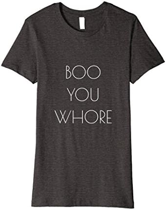 Womens Boo You Whore T-Shirt Funny Mean Halloween Tee Modern Girls XL Dark Heather