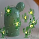 Cactus String lights Battery Operated Build-in Timer LED String of Lights for Party Warm White Decorative Fairy Lights 20 LEDs Flexible Copper Wire Novelty Lights for Christmas(CAC)