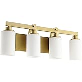 Quorum 5207-4-80 Transitional Four Light Vanity from Lancaster Collection in Brass - Antique Finish,