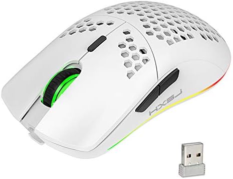 Mouse Gaming Cablato J900 – 6400 DPI, 6 Pulsanti Programmabili, RGB, Design A Nido D'ape, Bianco - 3