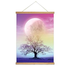 Hanging Poster Wooden Framed Star Night Theme Home Wall Canvas Prints Ready to Hang - 18"x24" inches