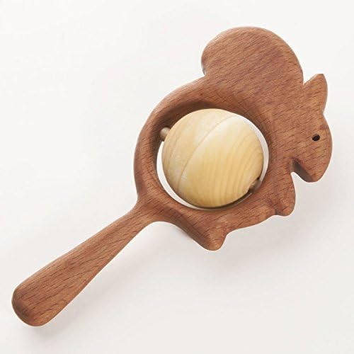 Wooden squirrel rattle, Wooden teether, Teething toy, Wooden Rattle ,Rattle for newborn, Rattle for baby,