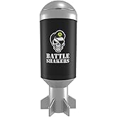 Battle Shakers Mortar Shaker Cup | Military Themed Shaker Bottle | Leak-Proof Protein Cup with Storage Compartment | Mix Protein Powders & More | Durable & Dishwasher Safe | 20 Oz Black/Silver