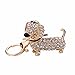 GOOTRADES Set of 3 Bling Dog Dachshund Keychain, Rhinestone Weiner Dog Key Chain Handbag Pendant Car Decor Key Ring