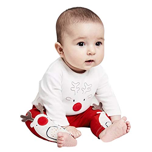 For Toddler Infant Newborn Baby Boy Girl Christmas XMAS Deer Jumpsuit Romper Tops + Pants,Kids Shirts Outfits Set