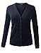 BH B.I.L.Y USA Women's V-Neck Button Down Long Sleeve Classic Knit Cardigan Navy Small