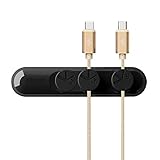 Magnetic Cable Clips, Desktop Cord Management, Multipurpose Cord Organizer with 3-Pack Cable Buckles - for Cell phone Cable (less than 4mm), Black