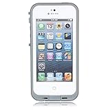 iPhone 5 Waterproof Case, iPhone 5S Waterproof Case, Zoumba Waterproof Shockproof Full Body Skin Case Cover Pouch for iPhone 5 Multi Purpose Protective Skin for water, shock, snow, dirt - White