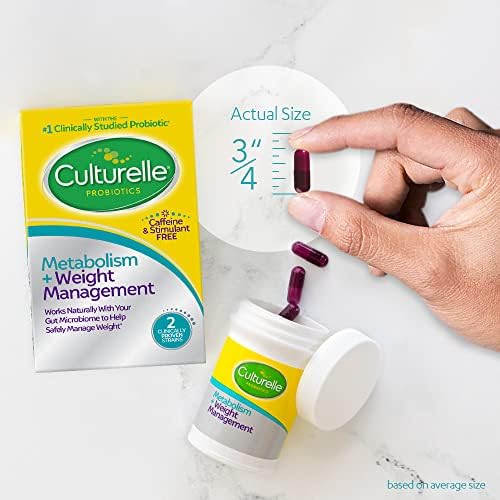 CULTURELLE PROBIOTIC CAPSULES FOR HEALTHY METABOLISM & WEIGHT MANAGEMENT (AGES 18+) – 30 COUNT – HELPS MANAGE WEIGHT & PROMOTE METABOLISM OF FATS, CARBS & PROTEINS – CAFFEINE-FREE