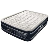 Mersuii Air Mattress Queen Size Portable Inflatable Airbed with Built-in Pump Durable Air Mattress Full Storage Bag Included Classic Stripe Flocked Surface(78x60x20 inch)