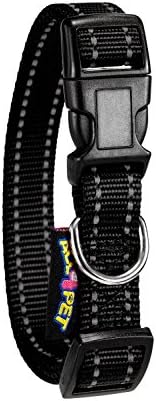All4pet DC-F50BK Adjustable Nylon Dog Collar, Medium/Large, Black