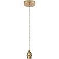 DTIEDY 1-Light Mini Pendant Light Kit, Gold Pendant Hanging Light Cord 4.92ft Adjustable, 3.93inch Canopy E26 Ceiling Hanging Light Fixture Vintage For Kitchen Farmhouse Dining Room, Bulb Not Included