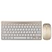 Wireless Keyboard and Mouse Combo, Hi-azul Compact Ultra Slim 2.4GHz Wireless Keyboard with 78 Keys and Power-saving Mouse for Home&Office Use (Gold)