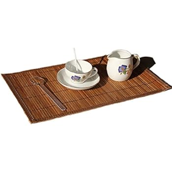 placemats bamboo brown mats durable matching four place