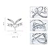 KAVANI Silver Cubic Zirconia Ring CZ V Ring Open Adjustable Heart Princess Ring for Women