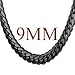 Men Heavy Snake Curb Chain Thick 9MM Wide Street Rock Hip Hop Style Jewelry Ion Plating Black Metal Chunky Necklace (18 inch)