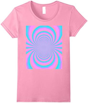 Womens Vaporwave Shirt - Trippy Kaleidoscope Waves Small Pink