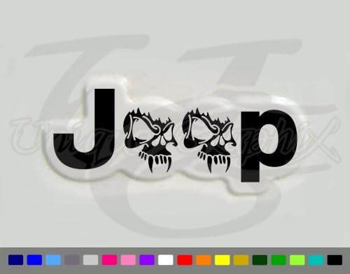 Unique Graphix - Skull Fender Side Vinyl Decal 97-06 TJ 1 Pair