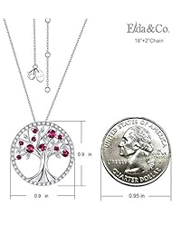 August Birthstone LC Green Peridot Necklace Birthday Gifts Anniversary Gifts Tree of Life Pendant September Blue Sapphire Jewelry Sterling Silver Gifts for Women Teen Girls Family
