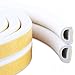 Indoor Weather Stripping Yolin Doors and Windows Soundproofing Seal Strip Self-Adhesive Rubber Weatherstrip for Cracks and gaps (D type 5m, White)