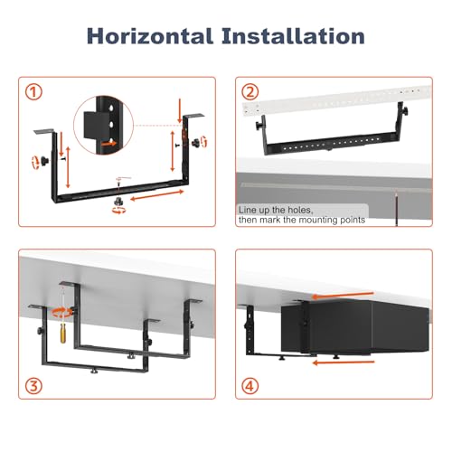 PUTORSEN Under-desk PC holder for computer cases - up to 35 kg load capacity, space-saving mounting for desks, universal and stable
