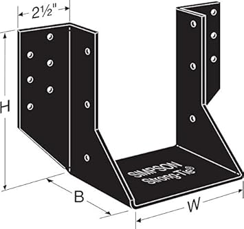 Simpson Strong Tie Outdoor Accents Zmax Galvanized Black Powder Coated Heavy Joist Hanger The Home Depot Canada