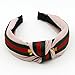 Red Green Stripe Headbands for Women - Hair Hoops with Bee Animal - Cross Knot Hairbands with Cloth Wrapped for Girls - 3Pcs (Bee Animal Style)