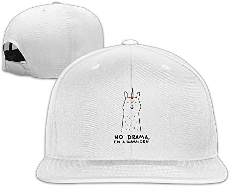 Smiling No Problem Llama Unicorn Man Woman 100% Cotton Adjustable Flat Brim Baseball Hats Hip Hop Snapback Visor Cap Comfortable Fit Trucker Hat For Dad Mom