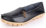 LabatoStyle Women’s Casual Leather Loafers Driving Moccasins Flats Shoes (Black, 10 B(M) US)