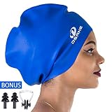 Dsane Extra Large XL Swimming/Shower Cap for Women and Men,Special Design Swim Cap for Long Thick Curly Hair&Dreadlocks Weaves Braids Afros Silicone Keep Your Hair Dry
