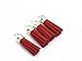 QIANHAILIZZ 40 Silver CCB 1-1/2 Inch Faux Suede Tassel Charm Keychain Cellphone Straps X38 (red)