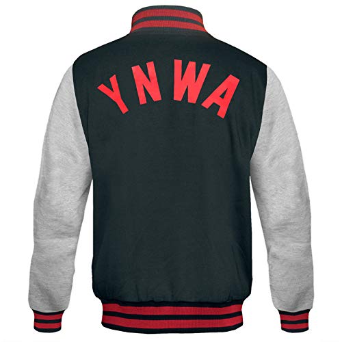 Liverpool FC Official Gift Mens Retro Varsity Baseball Jacket Black XXL