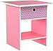 Furinno Dario End Table / Side Table / Night Stand / Bedside Table with Bin Drawer, 1-Pack, Pink/Light Pink