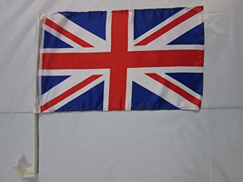 United Kingdom Car Flag 18'' x 12'' - UK - British - England Car flags 30 x 45cm - Banner 18x12 INCHES PLASTIC STICK - AZ FLAG