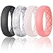 Egnaro Women's Rings Enhancers, 6mm Wide, 2mm Thick, Silicone Wedding Rubber Band with Half Size, Inner Arc Ergonomic Breathable Design