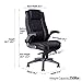 KADIRYA Office Chair Big and Tall 500 Pound Wide Seat, PU Leather Executive Computer Chair High Back, Home Office Desk Chairs for Heavy Duty Large People(Black A)