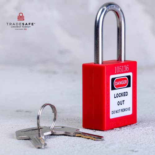 TRADESAFE Lockout Tagout Lock Set, Safety Padlocks Keyed Differently, 2