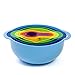 HULLR 8-Piece Measuring Mixing Bowl Set, Colorful Stackable Bowls For Baking Cooking & More