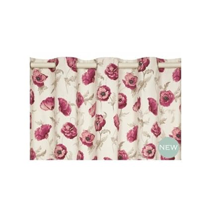 Laura Ashley Ready Made Fresh Ford Red Eyelet Curtains Width 66